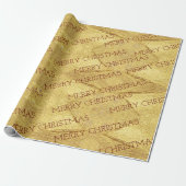 Golden blush- en bruinkrijksgewijs kerstpapier cadeaupapier (Uitgerold)
