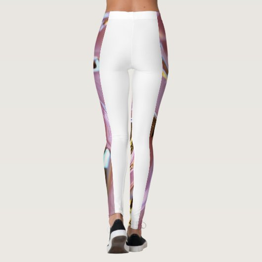 "Golden Blush: Lichtroze Leggings met witgoud (Achterkant)