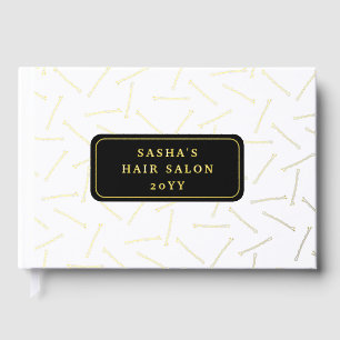 Golden Bobby Pin Pattern Hair Salon Gastenboek