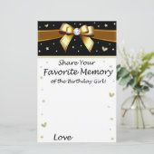 Golden boeg Favoriete Memory of the Birthday Girl (Staand voorkant)