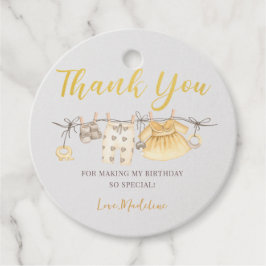 Golden Boho Baby shower Party Dank je Label