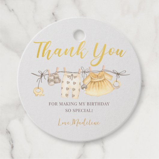 Golden Boho Baby shower Party Dank je Label (Voorkant)
