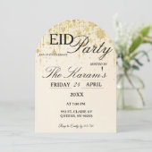 Golden Boho elegant Eid Party Invitation Card Kaart (Staand voorkant)