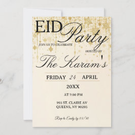 Golden Boho elegant Eid Party Invitation Kaart
