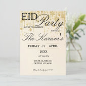 Golden Boho elegant Eid Party Invitation Kaart (Staand voorkant)