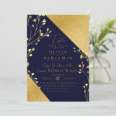 Golden Boho Floral Chic Herfst in één bruiloft I Kaart (Staand voorkant)