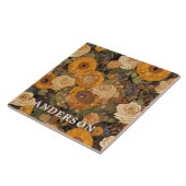 Golden Boho Garden Floral Tegeltje (Zijkant)