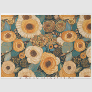 Golden Boho Garden Floral Tissuepapier