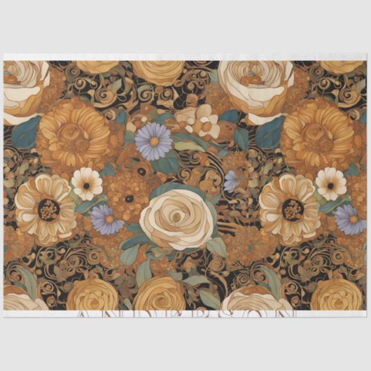 Golden Boho Garden Floral Tissuepapier (Voorkant)