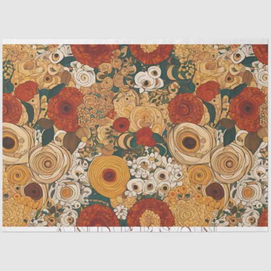 Golden Boho Garden Floral Tissuepapier (Voorkant)