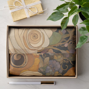 Golden Boho Garden Floral Tissuepapier