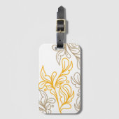 Golden Boho Leaf Design Bagagelabel (Voorkant (verticaal))