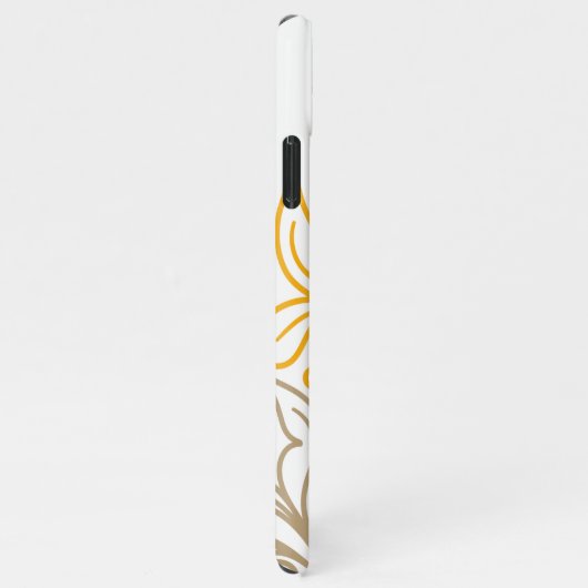 Golden Boho Leaf Design iPhone Hoesje (Rechterkant)