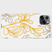Golden Boho Leaf Design iPhone Hoesje (Achterkant horizontaal)