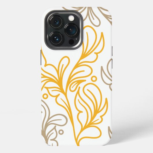 Golden Boho Leaf Design iPhone Hoesje (Achterkant)
