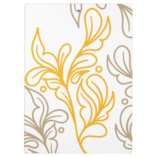 Golden Boho Leaf Design Klembord (Achterkant)