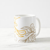Golden Boho Leaf Design Koffiemok (Voorkant rechts)