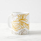 Golden Boho Leaf Design Koffiemok (Voorkant links)