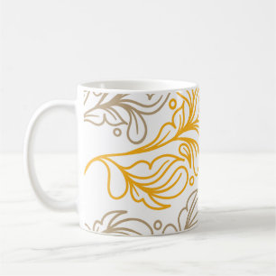 Golden Boho Leaf Design Koffiemok
