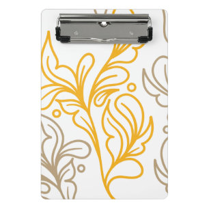 Golden Boho Leaf Design Mini Klembord