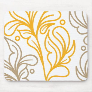 Golden Boho Leaf Design Muismat