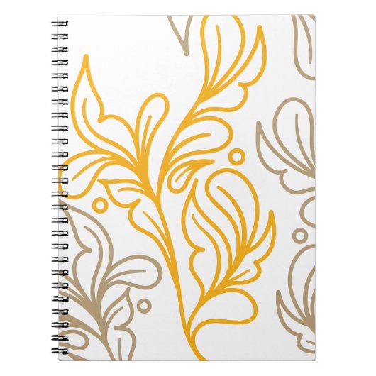 Golden Boho Leaf Design Notitieboek (Voorkant)