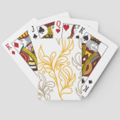 Golden Boho Leaf Design Pokerkaarten (Achterkant)