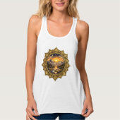 Golden Boho Mandala Mountain Sunset | Boho Sun Art Tanktop (Voorkant)