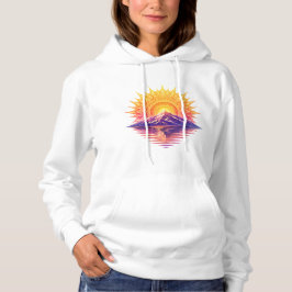 Golden Boho Mandala Sun Mountain Sunset Reflection Hoodie