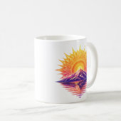 Golden Boho Mandala Sun Mountain Sunset Reflection Koffiemok (Voorkant rechts)