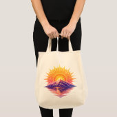 Golden Boho Mandala Sun Mountain Sunset Reflection Tote Bag (Voorkant (product))