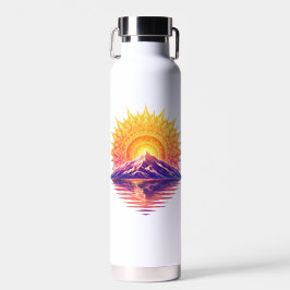 Golden Boho Mandala Sun Mountain Sunset Reflection Waterfles
