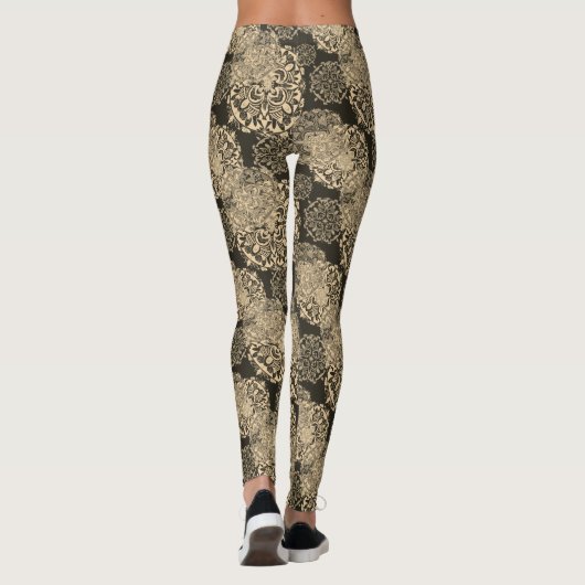Golden Boho Mandalas Leggings (Achterkant)