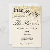 Golden Boho Minimalist Mosque Ramadan Iftar Party  Kaart (Voorkant)