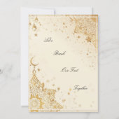 Golden Boho Minimalist Mosque Ramadan Iftar Party  Kaart (Achterkant)