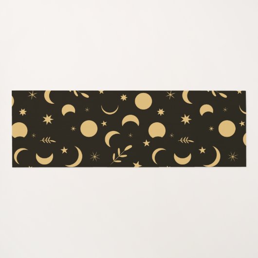 Golden Boho Moon Phases monogrammen Yogamat (Achterkant (horizontaal))