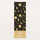 Golden Boho Moon Phases monogrammen Yogamat (Voorkant)