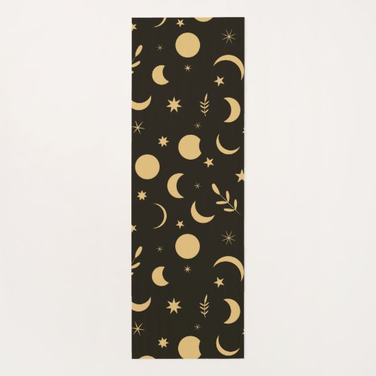 Golden Boho Moon Phases monogrammen Yogamat (Achterkant)
