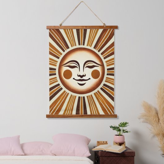 Golden  Boho Sun Wall Hangend Wandkleed (Slaapkamer)