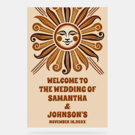 Golden  Boho Sun Wedding Welkom Frosted Acryl Bord