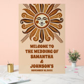 Golden  Boho Sun Wedding Welkom Frosted Acryl Bord (Huwelijk)