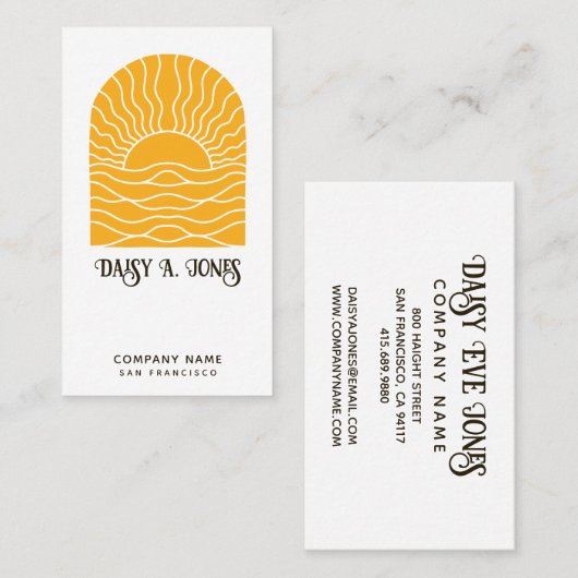 Golden Boho Sunrise Visitekaartje (Voorkant / Achterkant)