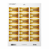 Golden Bokeh 50e Jubileum adreslabel Etiket (Full Sheet)