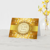 Golden Bokeh 50th Anniversary-kaart Kaart (Gele Bloem)