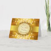 Golden Bokeh 50th Anniversary-kaart Kaart (Voorkant)