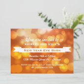 Golden bokeh blij nieuwjaarfeest kaart (Staand voorkant)