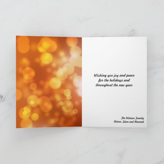 Golden bokeh chic merry kerst gelukkig nieuwjaar feestdagen kaart (Binnen)