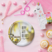 Golden Bokeh Elegant 55th Birthday Wine Glass Papieren Bordje (Feest)