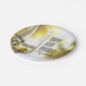 Golden Bokeh Elegant 55th Birthday Wine Glass Papieren Bordje (Gekanteld)