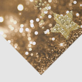 Golden Bokeh Faux Glitter & Stars Tissuepapier (Detail)